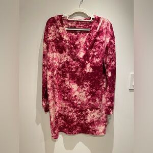 Jenni Pink Tie-Dye Pajama Top